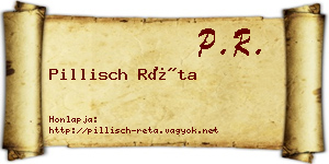 Pillisch Réta névjegykártya